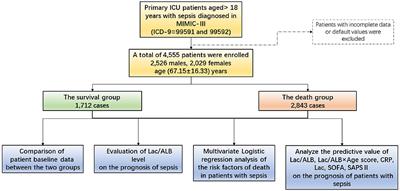 Clinical Value of the Lactate/Albumin Ratio and Lactate/Albumin Ratio × Age Score in the Assessment of Prognosis in Patients With Sepsis